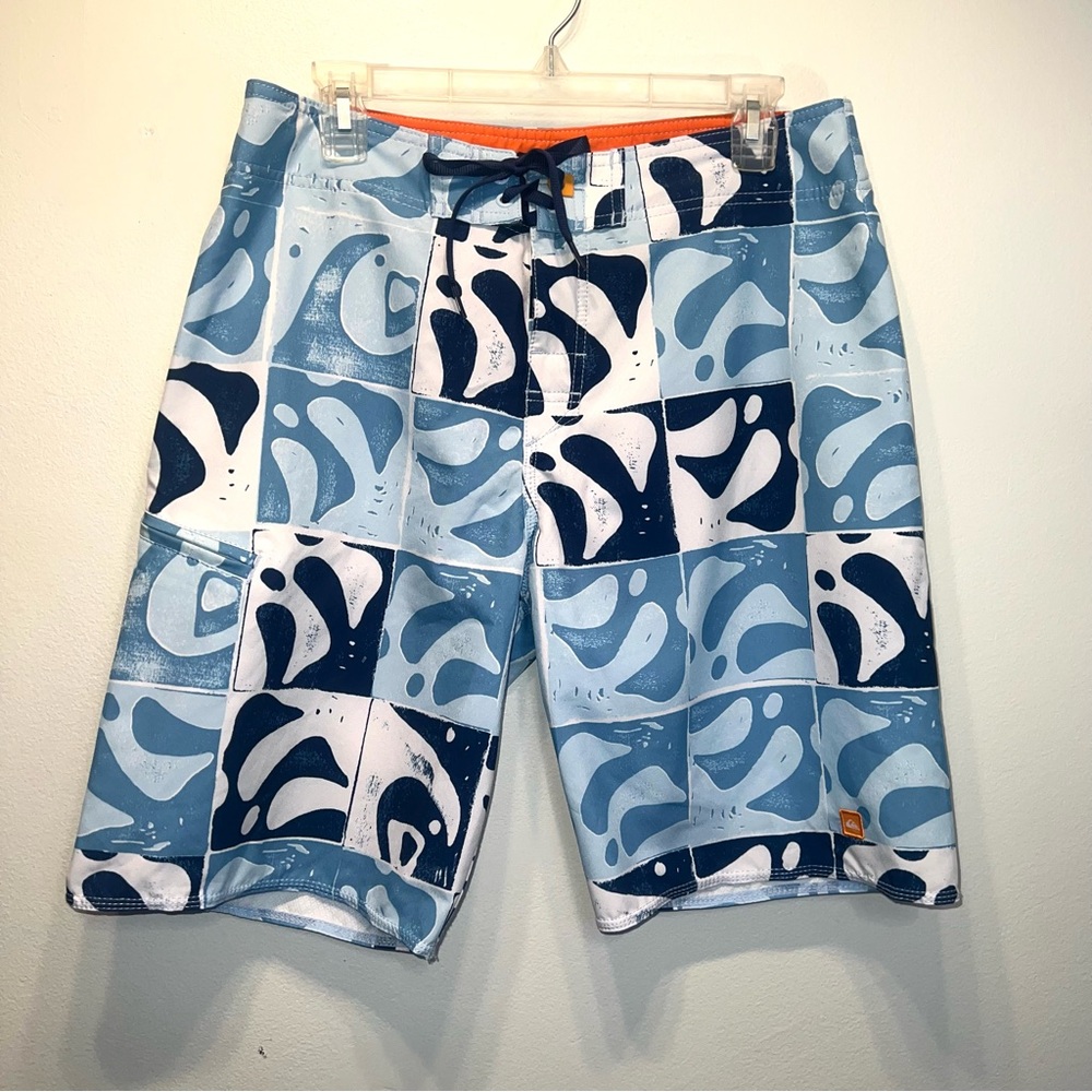 Quiksilver Blue and White Board Shorts